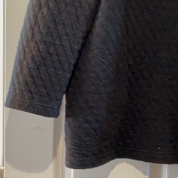 J Jill Pure Jill Womens Cardigan Fleece Quilted Jacket Dark Gray Size XL - Picture 4 of 11